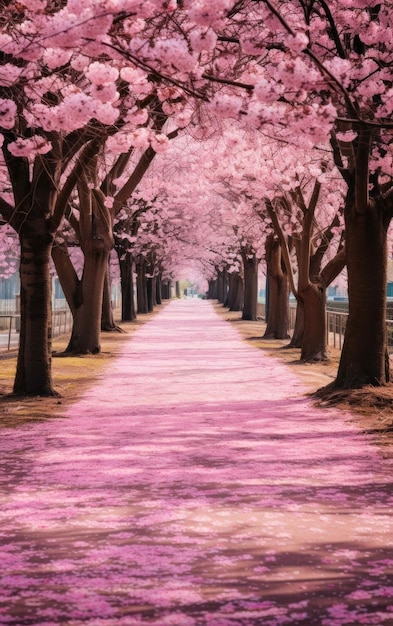 Photo serene japanese sakura landscape