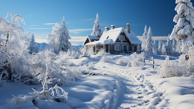 A Serene Journey Through A SnowCovered Wonderland