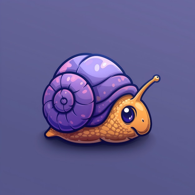 Serene Journey Unfolds Purple Snail Sliding Peacefully Soothing Animated Sticker om de rust te verrijken