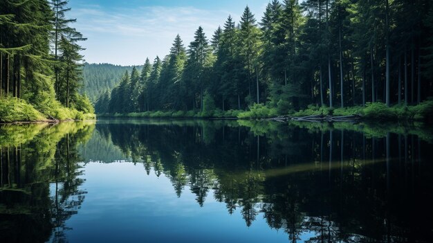 Serene lake haven nature's gentle embrace