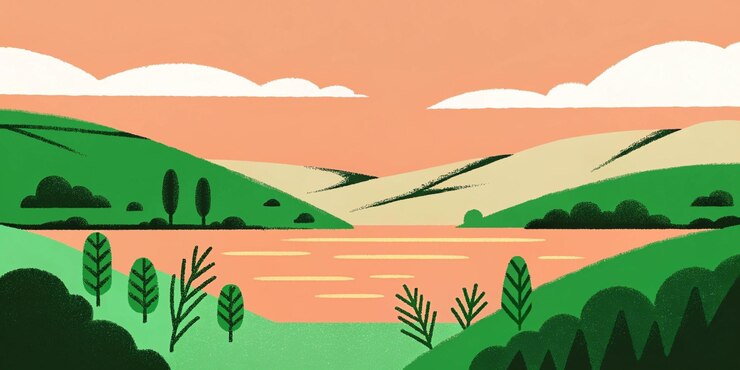 Photo serene lake landscape