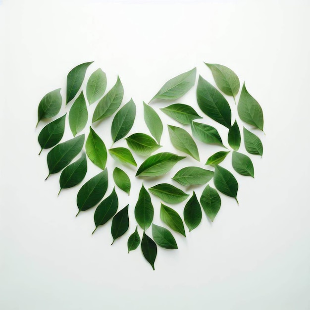 Photo serene leaf formation of love transformed by generative ai039s creative magic generative ai