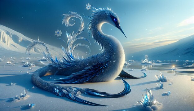 Photo serene majesty of the ice phoenix