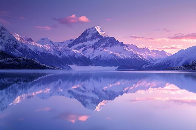 Photo serene majesty mount cook lake pukaki reflections concept nature photography mountain landscapes reflections travel destinations