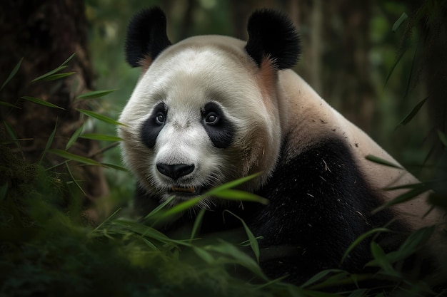 Serene Majesty The Panda among the Bamboos generative IA