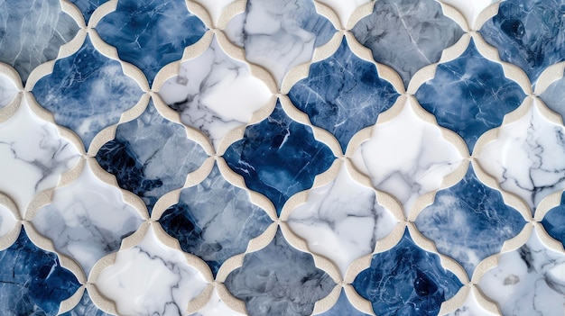 평온 한 대리석 조화 클래식 한 파란색 과 색 대리석 패턴 이 시대 를 초월 한 아름다움 과 현대적 인 정교 함 을 우아 하게 혼합 하고 있다