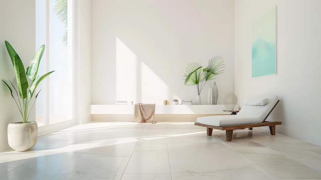 Serene minimalistische interieurs met natuurlijk licht en warme tinten