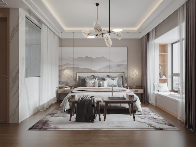 serene modern bedroom design
