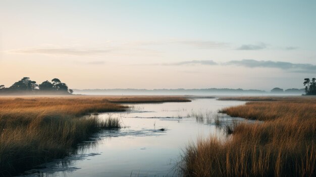 Serene moerassen Een droomachtig kustlandschap