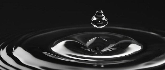 Serene Monochrome Water Droplet Freeze Frame