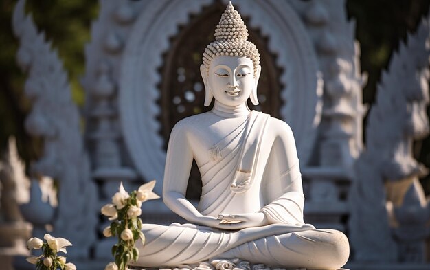 Serene Myanmar Buddha Image Statuequot Ai