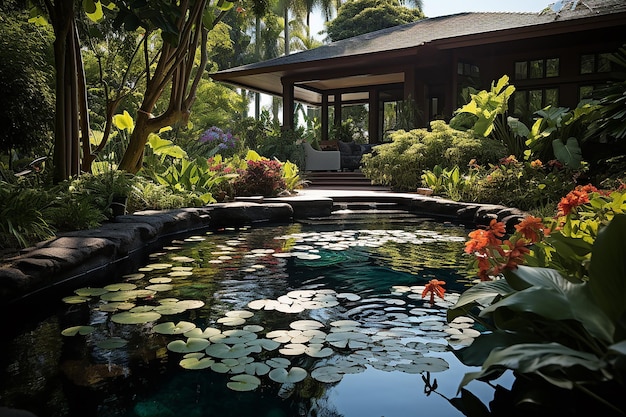 Serene Oasis in de buitenlucht Zachte geluiden