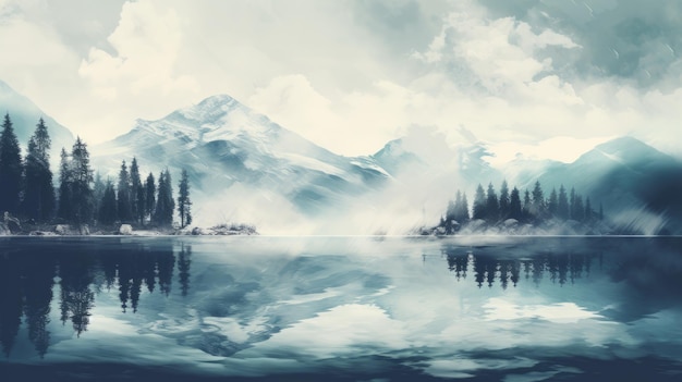 Serene Oasis Nature Images With Snowcapped Mountains And Tranquil Lake