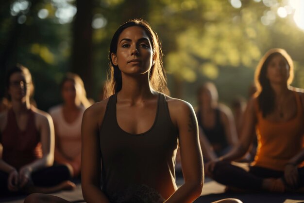 Serene outdoor yoga session