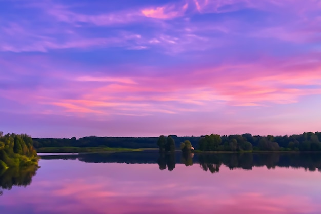 Serene pastel sky and lake background a beautiful blend of tranquility