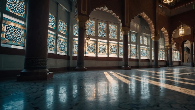 라마단 기간 동안 조용하고 평화로운 모스크