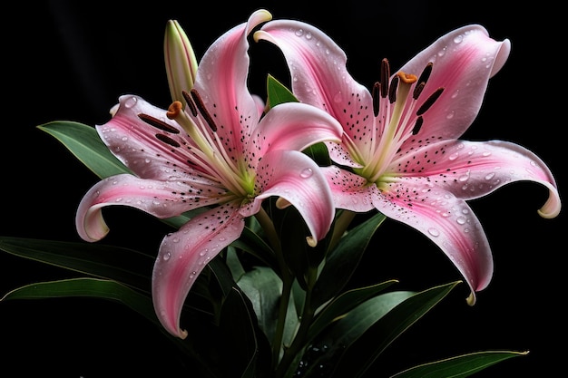 Photo serene pink lilly generate ai