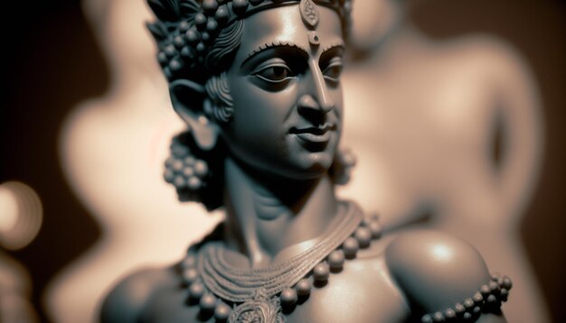 Serene Portrait of Lord Krishna the God of Love and Compassion