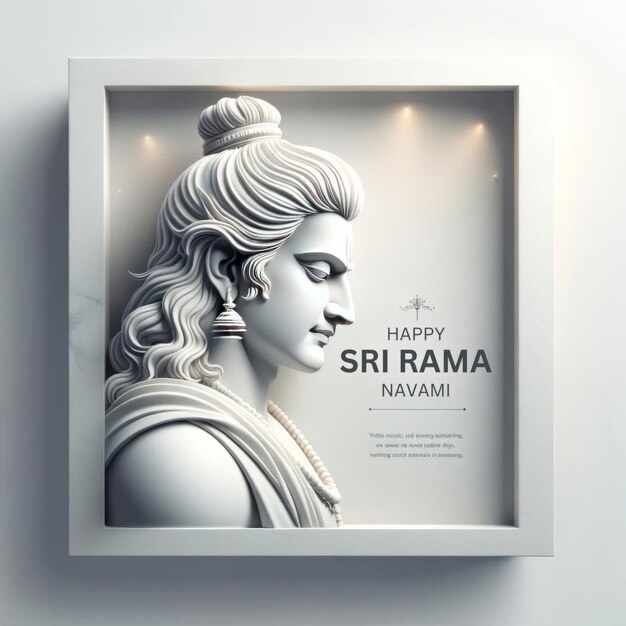 Photo serene portrait of lord rama celebrating sri rama navami