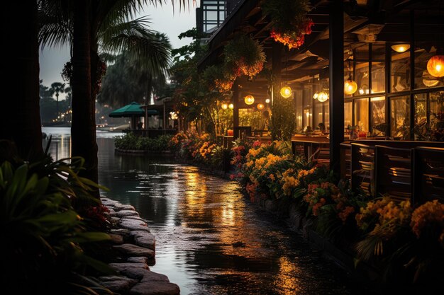 Serene scenario aan de rivier in Fort Lauderdale generatieve IA