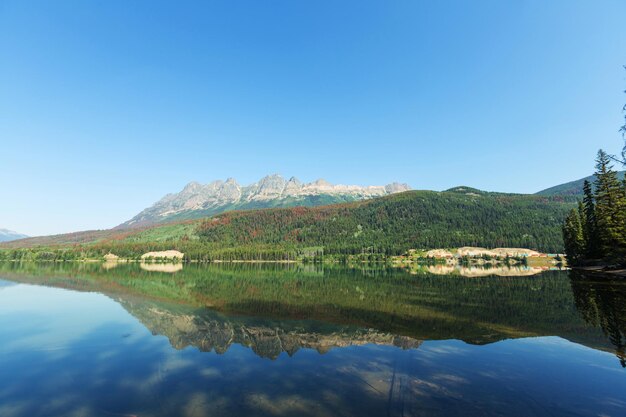 Serene scene by the lake in Canada