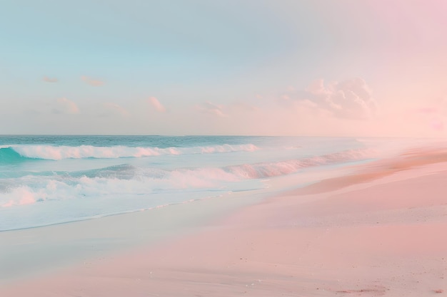 Photo a serene scene of white sand dunes and turquoise ocean