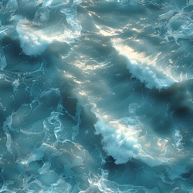 Serene Sea Patterns with Sunlight Reflections