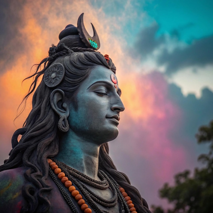 Photo serene shiva statue