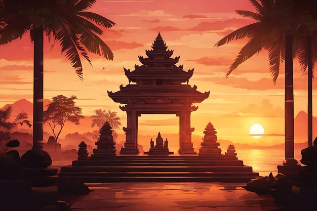 Serene Silence Illustrated Nyepi Greeting Cards