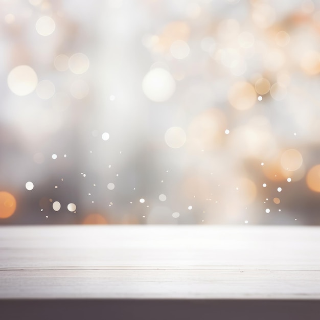 Serene Simplicity Ethereal Bokeh on a Blurred White Table