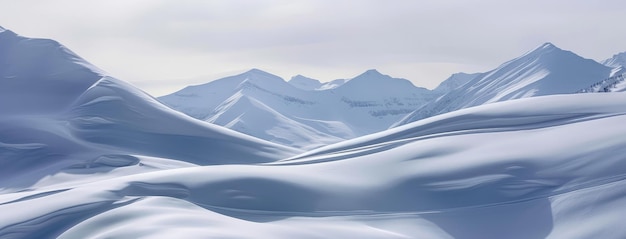 Serene Snowcovered Mountains and Valleys