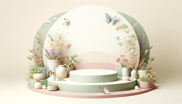 Serene Spring Stage A Pastel Product Display Mockup