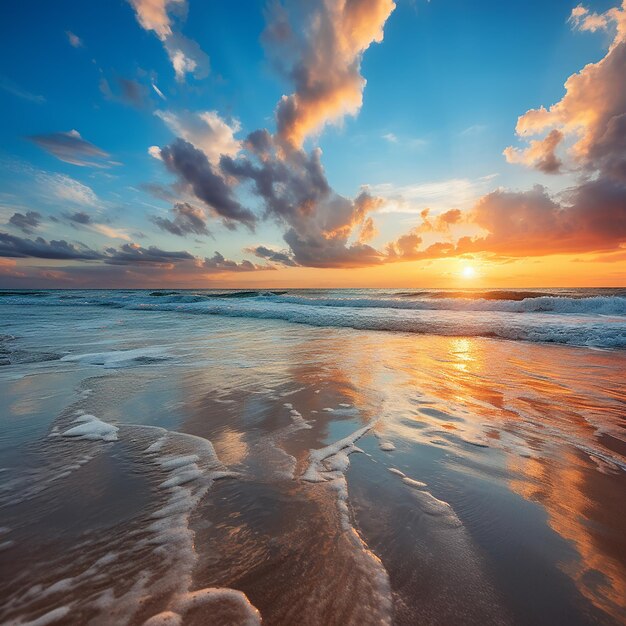 Serene Sunrise at the Beautiful Beach