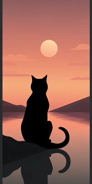 Serene Sunset Cat