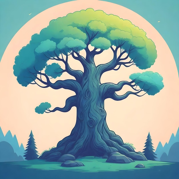 Serene Tree Clipart Against Natures Canvas