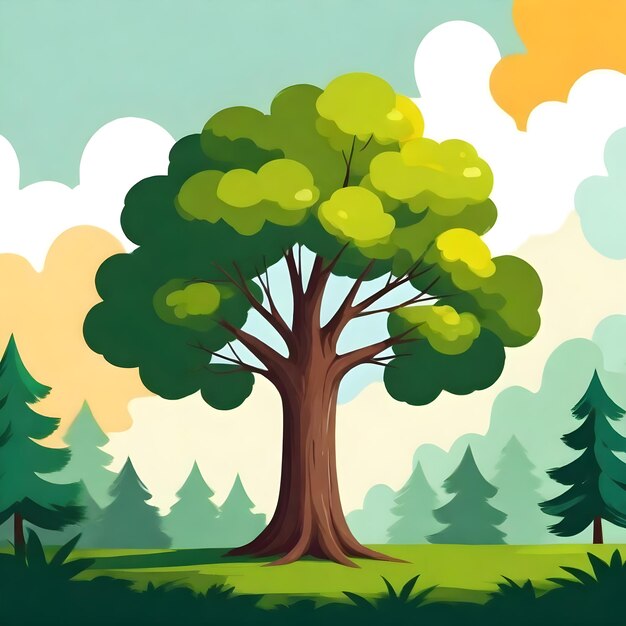 Serene Tree Clipart Against Natures Canvas