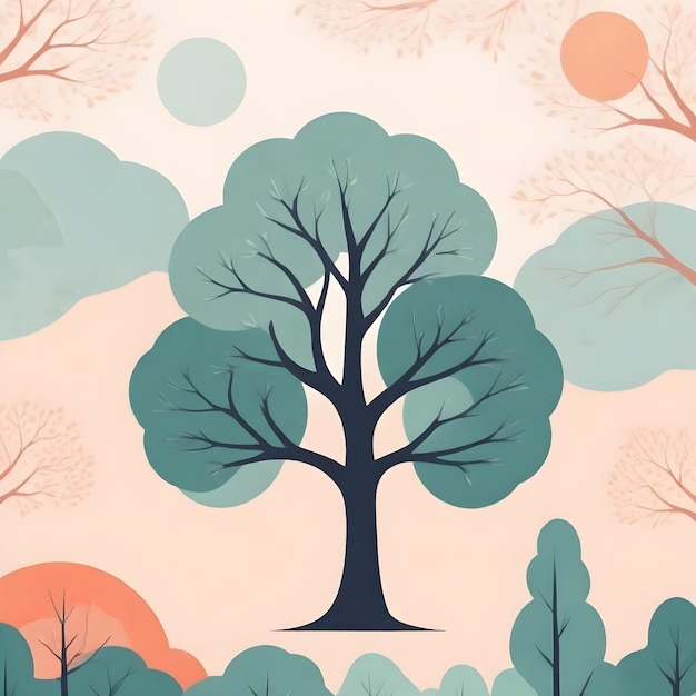 Photo serene tree clipart against natures canvas