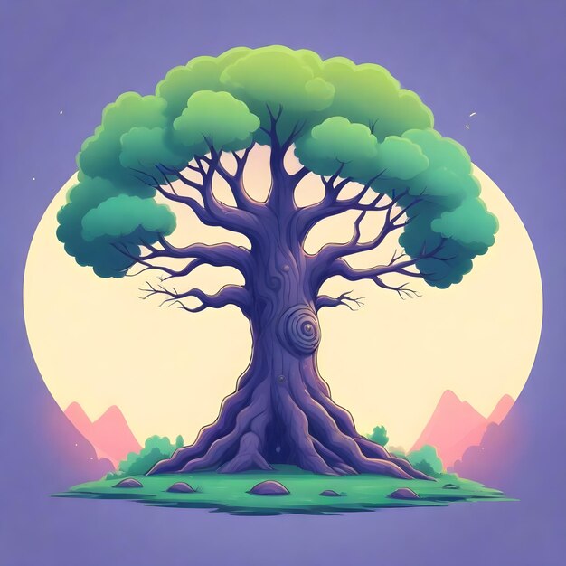 Serene Tree Clipart Against Natures Canvas