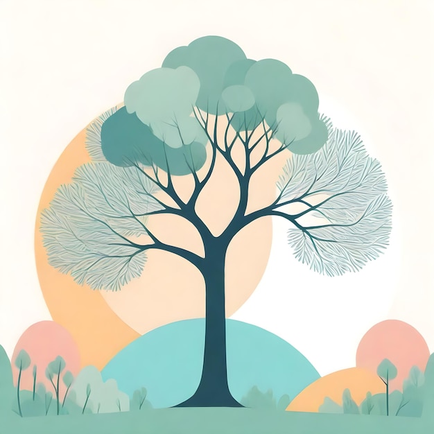 Photo serene tree clipart against natures canvas