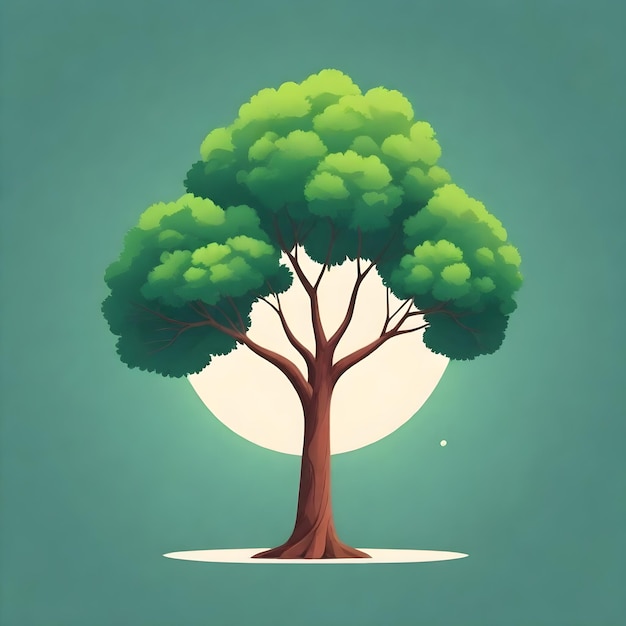 Serene Tree Clipart tegen het canvas van de natuur