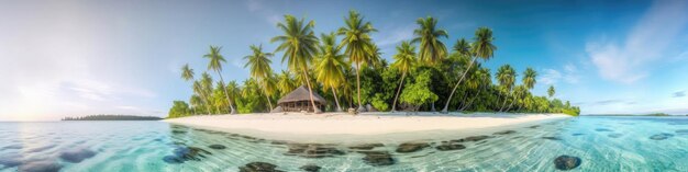 Serene tropical island for your banner design