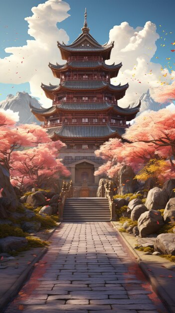 Serene view of a chinese temple