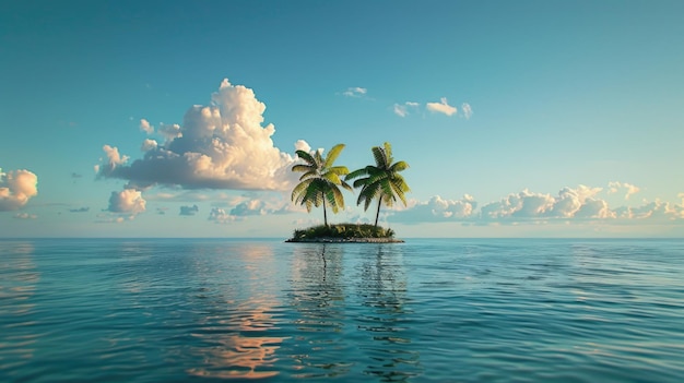 Photo a serene view of a small island in the middle of the ocean perfect for travel and nature concepts