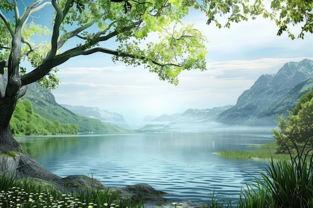 Serene water bodies and tranquil landscapes instilling a sense of calm and peace