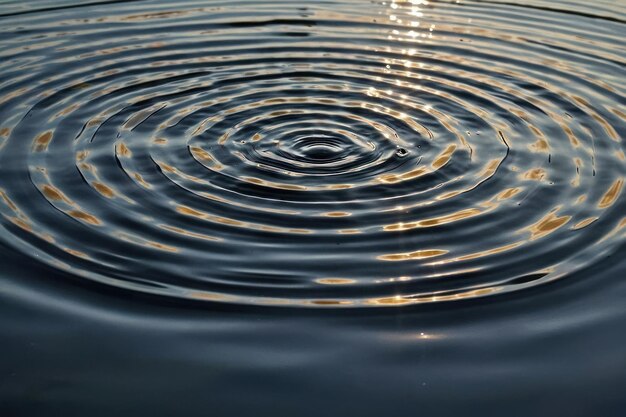 夕暮れ の 時 の やか な 水 の 波動