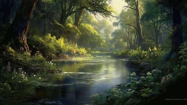 Serene Winding Riverbank