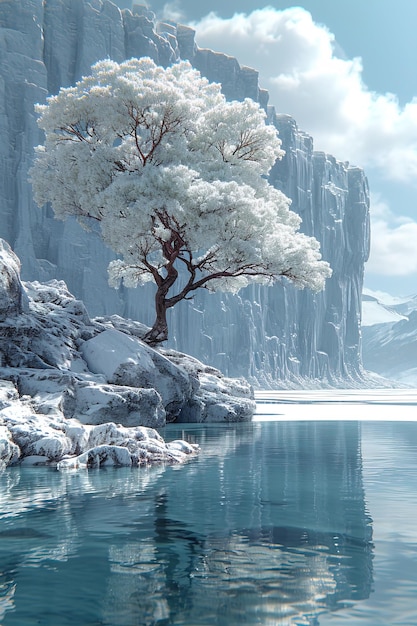 Serene Winter Cliffside