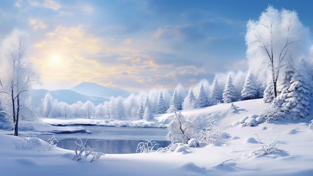 serene winter lake landscape