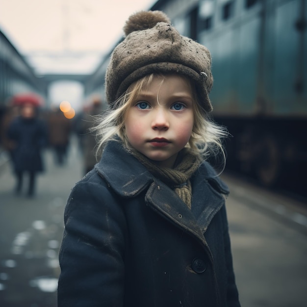 A Serene Winter Scene at a SnowCovered Train Station