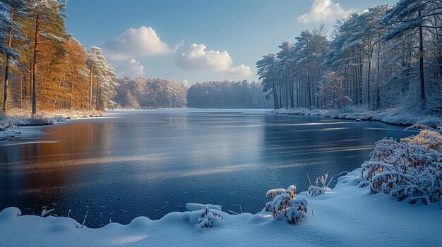 사진 전통과 현대가 혼합된 평온한 겨울 풍경